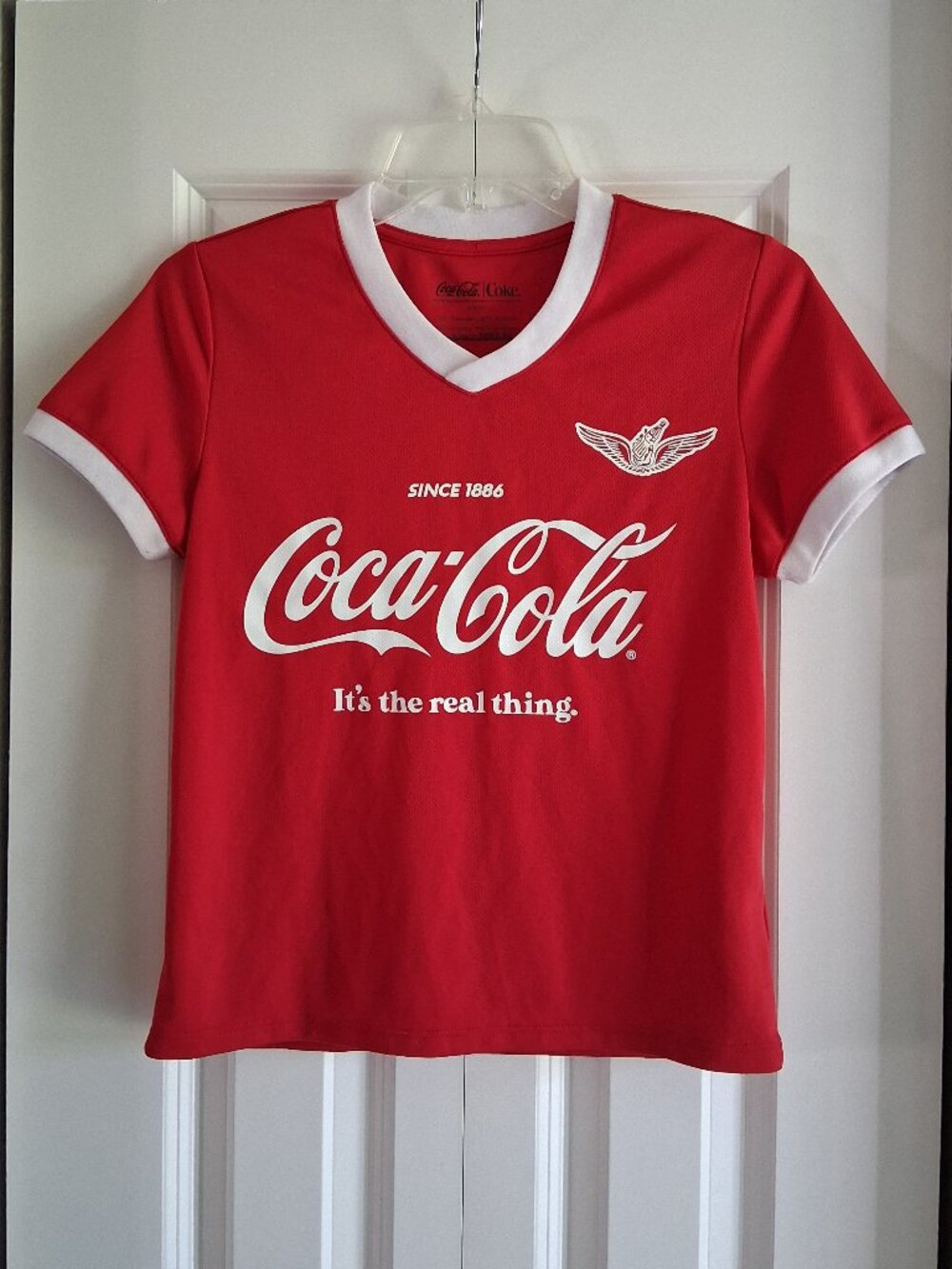 Coca-Cola Since 1886 Red & White Short Sleeve Tee Women's Size XXS (00)